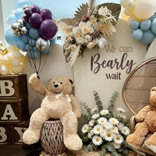 Double-Sided Arch Frame Fabric Cover Beige White Ripples Arched Panel Stand Cover for Wedding Birthday Baby Shower Parties Decoration (Beige-HP463,3X6.5ft) - Image 4