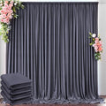 20 ft x 10 ft Wrinkle Free Charcoal Backdrop Curtain for Parties, Dark Grey Polyester Photo Backdrop Drapes for Baby Shower Wedding Engagement Birthday Party Backdrop Stand,5ft x 10ft 4 Panels by Outpain