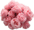 Artificial Flowers 50PCS Silk Rose with Wire Stem Real-Touch Fake Rose for DIY Wedding Décor Bride&Bridesmaid Bouquets Home Office Baby Shower Party Prom Centerpieces Arch Garland（Pink） by cn-Knight