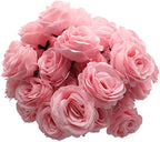 Artificial Flowers 50PCS Silk Rose with Wire Stem Real-Touch Fake Rose for DIY Wedding Décor Bride&Bridesmaid Bouquets Home Office Baby Shower Party Prom Centerpieces Arch Garland（Pink） by cn-Knight