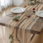 10Pcs Deep Beige Cheesecloth Table Runner 120 Inches for Party Home Decor by KEKETOARRANGE