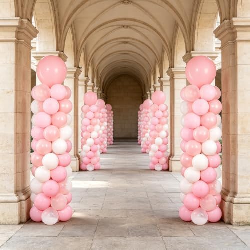 Light Pink Balloons Stand Column Kits 2 Sets Birthday Decorations - Image 2