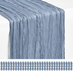 30 Pack Dusty Blue Cheesecloth Table Runner 17x108 Inches Boho Home Decor by Showgeous