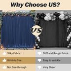 40ftx10ft Wrinkle Free Navy Blue Backdrop Curtain - 10 Feet Photography Backdrop Drapes, Silky Polyester Back Drop Cloth for Wedding Baby Shower Balloon Arch Background - Image 7