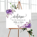 Personalized Horizontal Purple Lavender Floral Wedding Welcome Sign, Customized Rehearsal Dinner Couples Shower Anniversary Party Sign, Poster, Foam Board, Canvas by BlissfulMelodyDesign