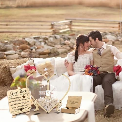 Personalized Wedding Guest Book, Wooden Rustic Wedding Decor Alternative Guest Book, Custom Wooden Wedding Guest Book, Wedding Guest Drop Box Alternative Guest Book Frame - Image 4