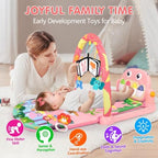 UMIKU Baby Play Mat Tummy Time Mat Girl High-Contrast Cloth Pink Dinosaur - Image 4