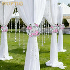 NUPTIO Flower Balls for Table Centerpieces: White & Pink Artificial Flowers - Image 3