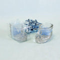 Lunaura 12 pcs Scented Baby Powder Blue Glass Baby Bootie Container Candles, Palm Wax Candle, Baby Shower Gifts, Decorative Accent, Home Décor, Memory Keepsake, Party Favors, Centerpieces by MEGA+FAVORS