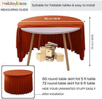 Rust Fitted Spandex Table Skirts Ruffle Fall Tablecloths 60R Inch,6 Pack - Image 5