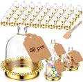 Baderke 48 Pack 4" Gold Crown Candy Jars with Dome for Party Favors by Baderke