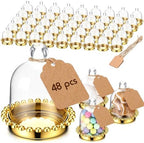 Baderke 48 Pack 4" Gold Crown Candy Jars with Dome for Party Favors by Baderke