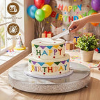 Wenqik 20 Inch Silver Cake Stand Metal Round with Cutter Spatula, Classic - Image 4
