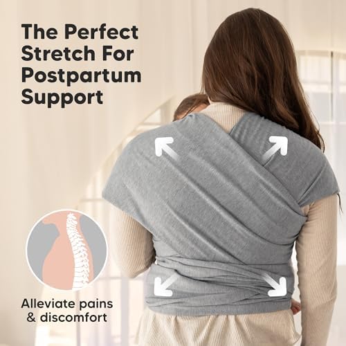 KeaBabies Baby Wrap Carrier, All in 1 Original Baby Carrier (Classic Gray) - Image 5