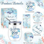 Hoolerry 6 Set Baby Shower Cups, 12oz Stainless Steel Tumbler, Sea Animal - Image 3