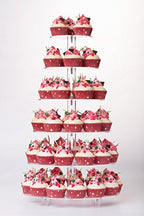 YestBuy Cupcake Stand, Acrylic Cupcake Tower Tree, 6 Tier Large Cupcake Holder for Pastry, Clear Cupcake Dispaly Stand with Base for Party, Wedding, Baby Shower by YestBuy