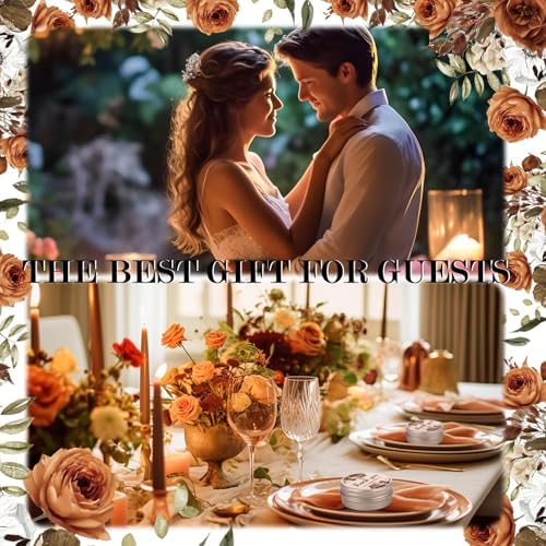 MTLEE 50 Pcs Wedding Candles Gift Favors for Guests 1 oz, Terracotta Floral - Image 4