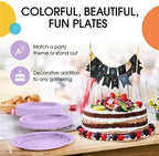 Party Solids Exquisite Lavender Paper Plates Disposable Heavy Duty 200 Pcs - 100-7" & 100-9" Lavender Disposable Plates For Party Heavy Duty 350 GSM For Birthday Supplies - Image 5