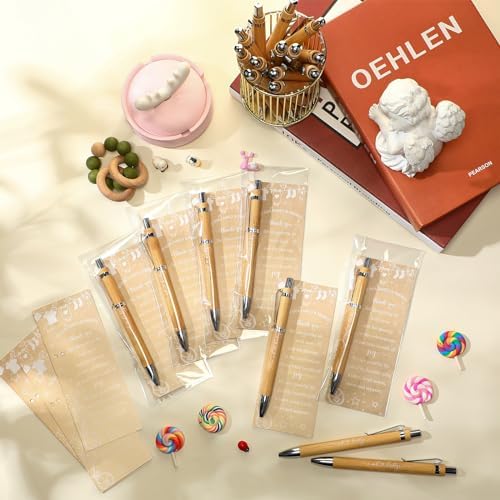 Zhanmai 72 Set Baby Shower Favors Bamboo Thank You Pens Cards Bags - Image 5