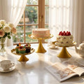 3 Pcs Gold Metal Cupcake Stand Scalloped Edge Dessert Display Tray by CBBZJY