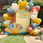 Colingmill 3ft Here Comes the Son Baby Shower Party Decoration First Trip Around the Sun Theme Party Watercolor Cardboard Cutout Standup Photo Props Backdrops for Birthday Supplies - Image 3