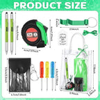 Leinuosen 6 Set Baby Shower Prizes for Men with Cleaning Cloth Bottle Opener Screwdriver Tape Measuring Keychain Multi Tool Pen Gift Bag Baby Shower Game Prizes for Winner(Green,Classic Style) - Image 2