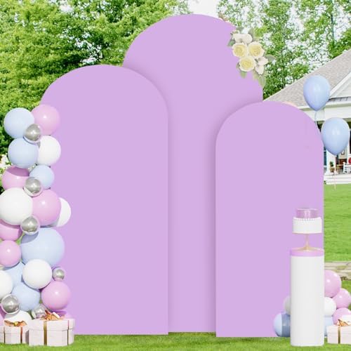 FOTSHARER 7.2FT 6.6FT 6FT Lavender Arch Cover Set of 3 Wedding Arch Cover Fabric Spandex Arches Backdrop Cover for Metal Arches Frame Arch Covers Stretchy Backdrop for Wedding Baby Shower Decoration - Image 6