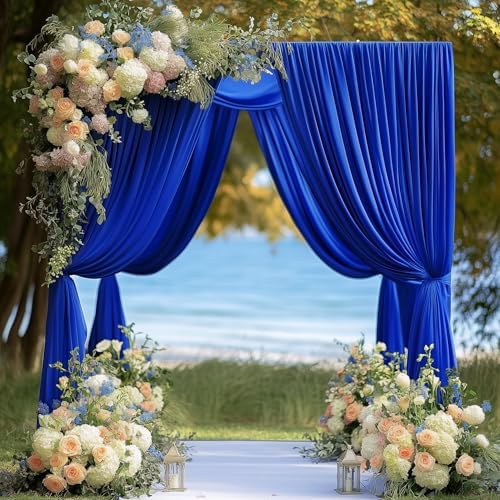 Wokceer Royal Blue Backdrop Curtain Drapes for Parties, 2Pack 10x8FT - Image 5