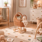 Wicker Baby Carriage Basket, Vintage Rattan Stroller Flower Basket for Baby Shower Centerpiece, Woven Carriage Decor for Wedding, Nursery Display and Photography Prop (Extra Large) - Image 5