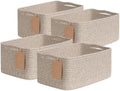 Goodpick 4 Pack Storage Baskets for Organizing Shelves, Brown by Goodpick