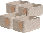 Goodpick 4 Pack Storage Baskets for Organizing Shelves, Brown by Goodpick