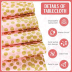 Tudomro 16 Pack Pink and Gold Plastic Tablecloths Satin Runner Set - Image 3