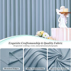 30 ft x 10 ft Wrinkle Free Dusty Blue Backdrop Curtain for Parties, 6 Panels 10ft Polyester Dusty Blue Photo Backdrop Drapes for Graduation Birthday Wedding Party Stage Curtains - Image 6