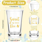 60 Sets Bee Baby Shower Favors for Guests Sweet as Can Bee Acrylic Shot Glasses Souvenir Clear Shot Glasses with Thank You Card Organza Bag Honey Be-e Gifts for Gender Reveal Return - Image 2