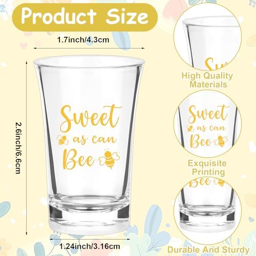 60 Sets Bee Baby Shower Favors for Guests Sweet as Can Bee Acrylic Shot Glasses Souvenir Clear Shot Glasses with Thank You Card Organza Bag Honey Be-e Gifts for Gender Reveal Return - Image 2