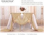Teruntrue 20 Pack Beige Cheesecloth Table Runner 17x108 Inch, Boho Gauze Sheer Fabric Cheese Cloth Table Runners for Wedding Party Bridal Shower Baby Shower Birthday Home Decor Garden Farmhouse - Image 4