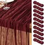 DeZerlor Burgundy Cheesecloth Table Runners 10 Pack Christmas Runners by DeZerlor