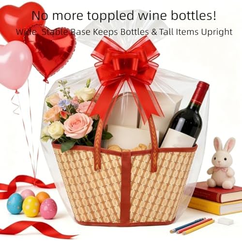 4 Set Bamboo Gift Basket Large Empty Bulk, Woven Basket for Gifts Empty - Image 4