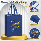 Kolldenn 16 Pcs Thank You Gift Bags Thank You Paper Bags with Handle Wrap Bags Bulk Totes for Birthdays Business Wedding Baby Shower Party Favors(11.81 x 9.84 x 3.94 Inches,Navy Blue) - Image 4