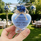 Wedding Favor Guest Bulk, Set of Heart Glass Candle Party with Custom Sticker and Dried Flowers Bridal Party, Baby Shower Gifts (Pink, Set of 30) - Image 5