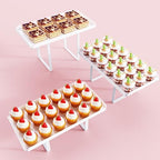 Bakzon 3 Pieces Cupcake Stand Holder, White Acrylic Dessert Table Display Set with Iron Support Legs for Birthday Candy Bar Décor Weddings, Parties Events - Image 7