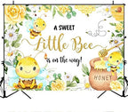 Avezano A Sweet Little Bee is on The Way Backdrop Honeycomb Bee Baby Shower Background Party Decorations for Girls Photoshoot Props 10 x 8 ft - Image 4