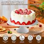 10 inch Ceramic Cake Stand, Decorative Cupcake Pedestal Stand, White Round Dessert Display Plates for Donuts Snacks and Cookies, Baby Shower, Birthday, Wedding Party Decor - Image 5
