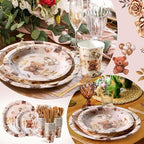 FillTouch 350 Pcs Bear Disposable Plates, Fall Baby Shower Tableware Set - Image 4
