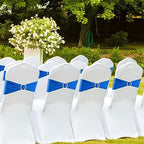 Royal Blue Chair Sashes 50 Pack Spandex Stretch Chair Band Sashes with Buckles for Folding Chairs Wedding Party Reception Baby Shower Events Banquet Decorations - Image 6