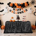 Poise3EHome Black Sequin Tablecloth 90×132 Inch Rectangle Sparkly Fabric Table Cloth for Halloween Birthday Wedding Party Holiday Decoration - Image 6