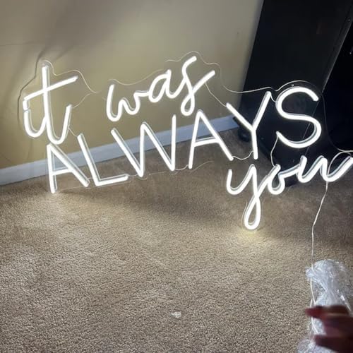 Super Large It was always you neon sign, neon name sign, wedding backdrop, wedding decor, above bed neon sign, neon wedding sign, custom neon sign Size:25inches - Image 4