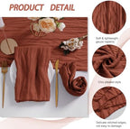 LZY 120 Pack Gauze Cheesecloth Napkins 20x20 Inch Dinner Cloth Napkins, Soft Boho Table Napkins Rustic Wrinkled Cheese Cloth Napkins Bulk for Wedding Party Baby Shower Event Decor (Terracotta) - Image 4