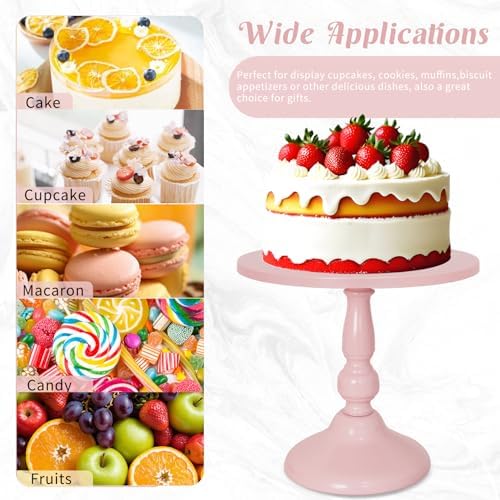 Fivenl 8 Pcs Cake Stand Pink Metal Dessert Table Display Set, 3-Tier Cupcake Stand, Cake Display Tower and Cookie Tray Rack Serving Tray for Birthday Party, Weddings, Baby Shower (Pink) - Image 5