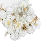 TINGE TIME Christmas Artificial Flowers Combo, Poinsettia White Gold by TINGETIME